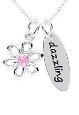 handsome little silver October birthstone with meaning baby necklace